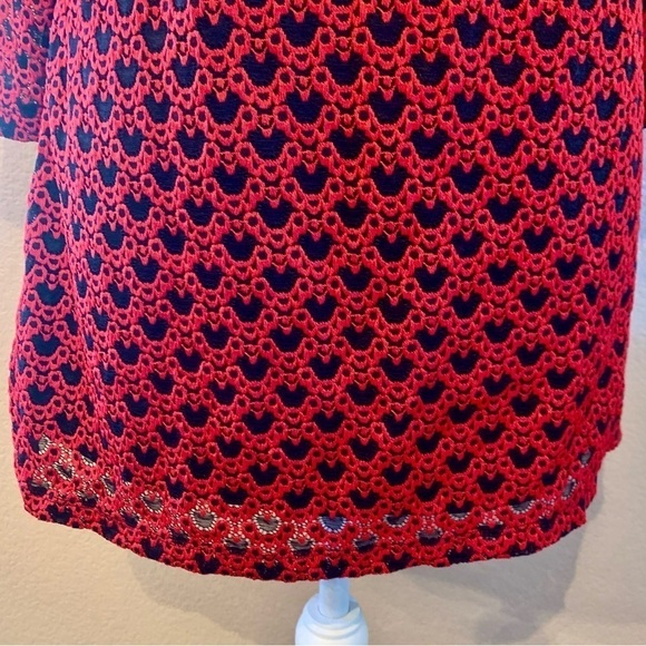 Tunic Top Large La Vanya Embroidered Lace Red Black Beaded Embellishments Classy - Picture 4 of 16
